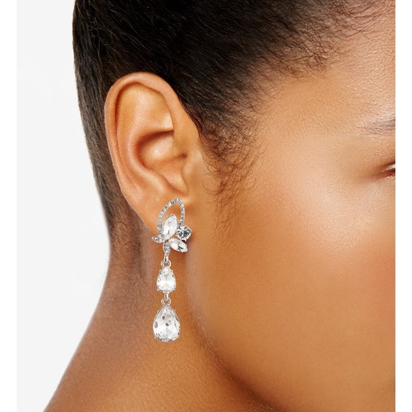 Givenchy Crystal Tear-Shape Linear Drop Earrings - Picture 2 of 3